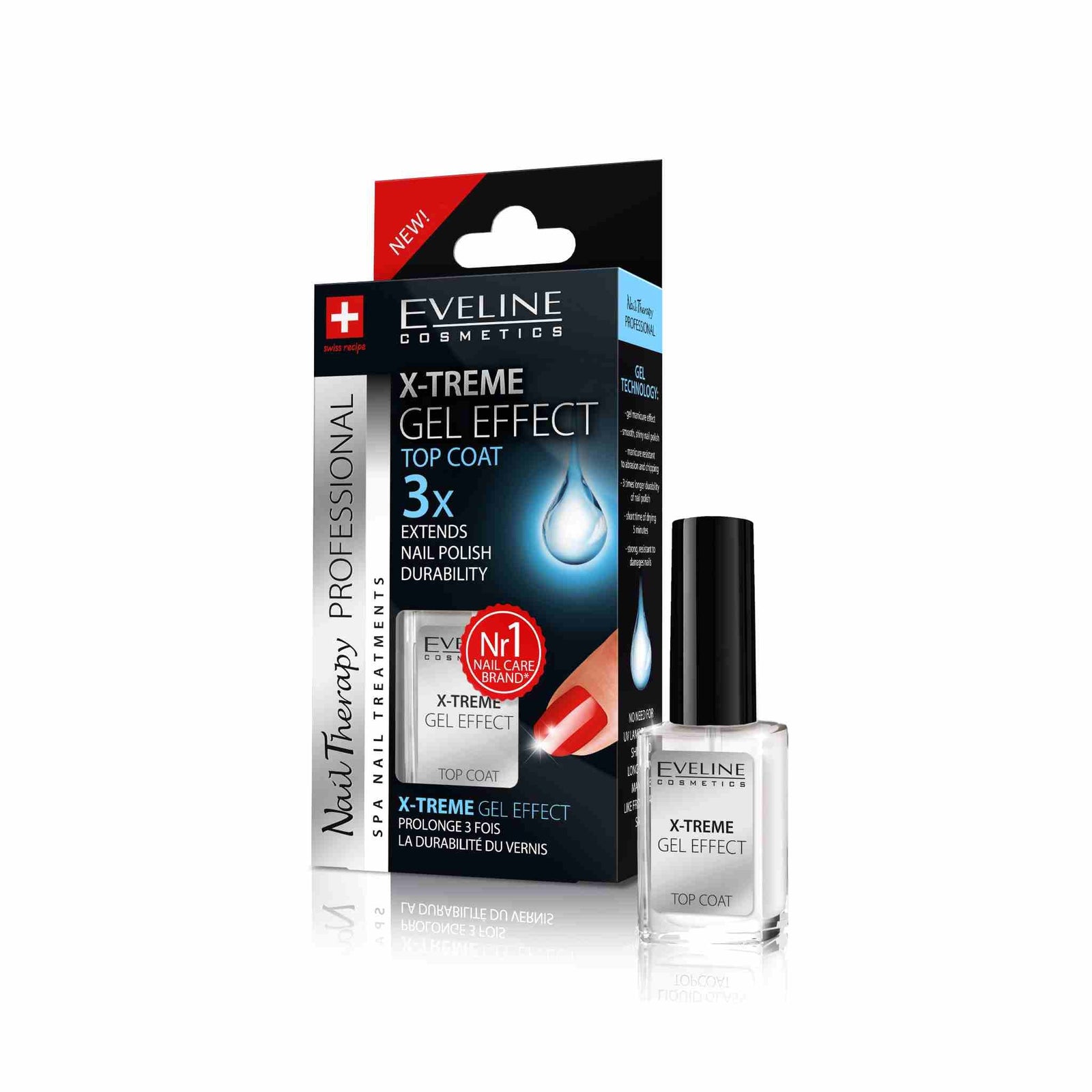 Nail Therapy X-treme Gel Effect Top Coat Nail Polish Hardener Mega Shine