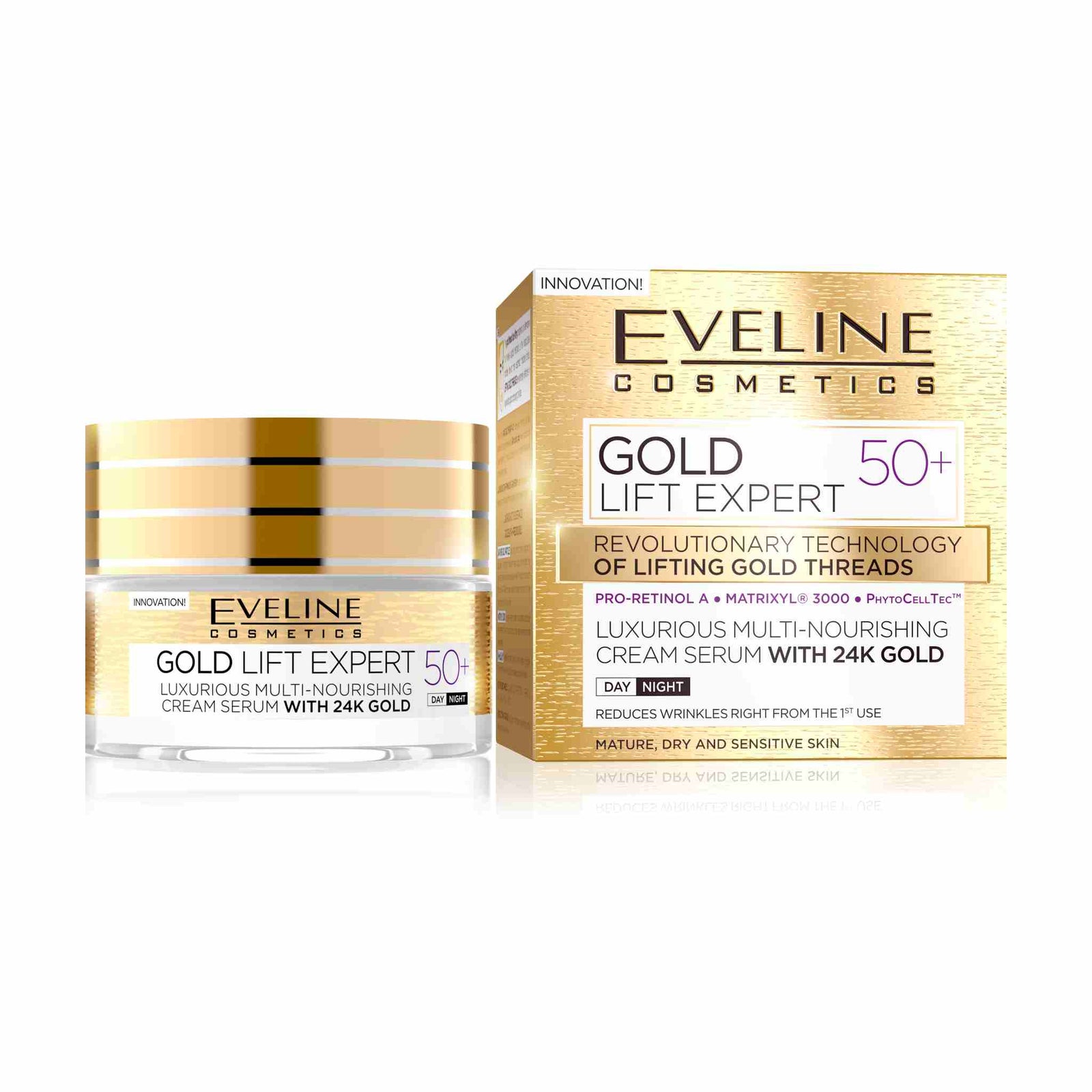 Gold Lift Expert Luxurious Multi-Nourishing Cream Serum with 24k Gold 50+