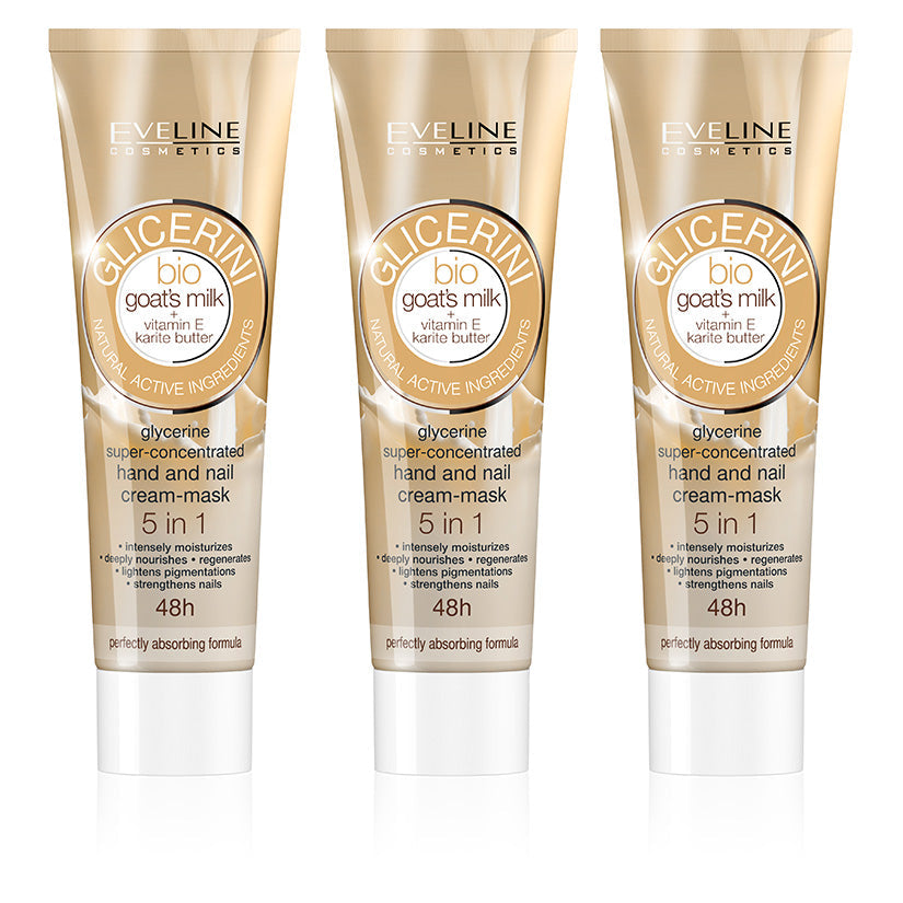 Glycerin bio Goat's Milk Hand and Nail Cream-mask (travel size) SET OF 3
