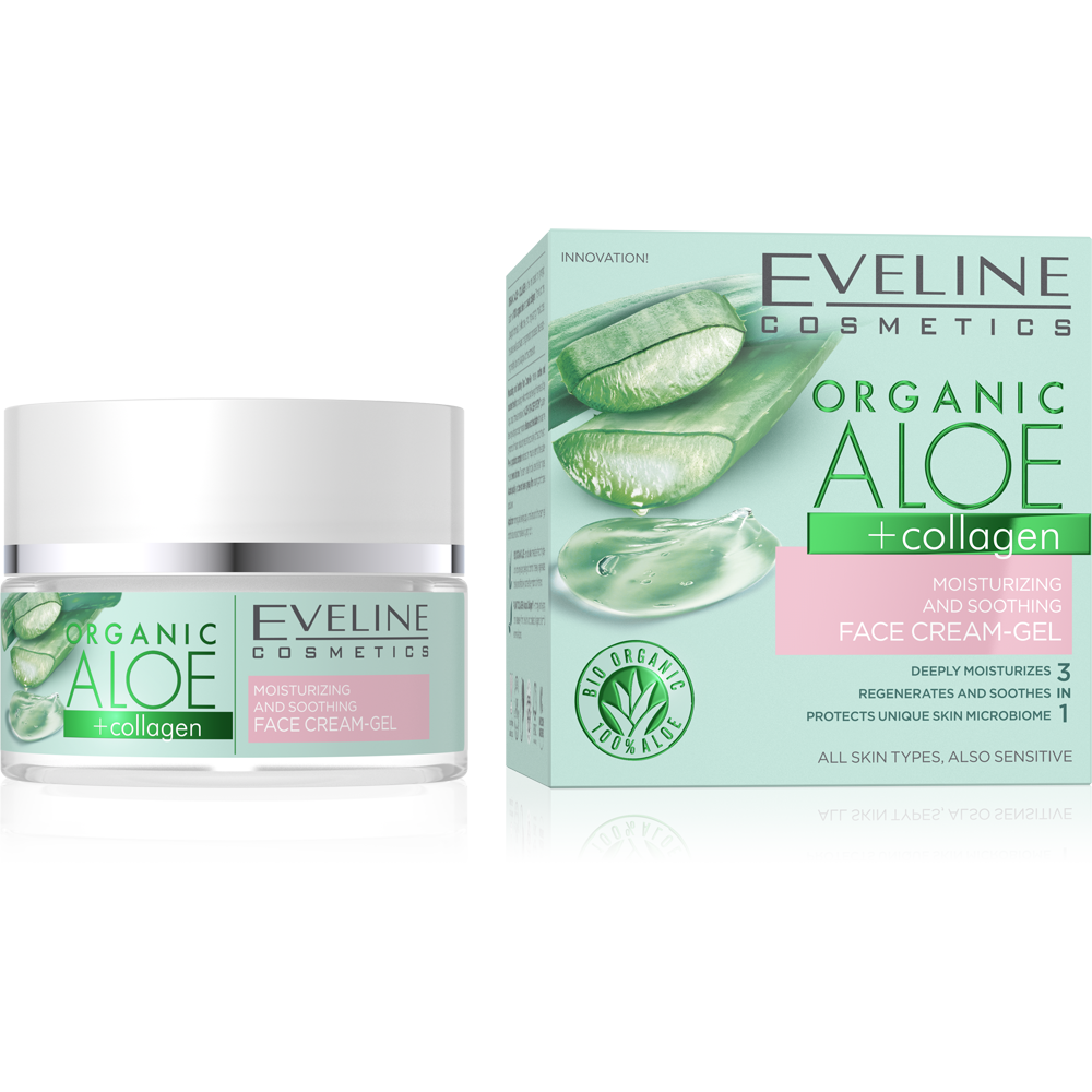 Organic Aloe+Collagen Moisturizing and Soothing Face Cream-Gel